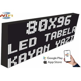 Resim Led Tabela 80x96cm Tek Taraflı Beyaz Kayan Yazı-wifi 