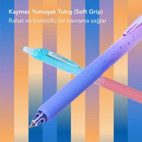 Resim Writech Wrıtech W-0163 Soft Grip Nebula Jel Kalem 0.5 mm Pembe Gövde Mavi 1 Adet 