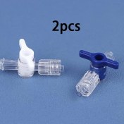 Resim Gateesat 2 Adet Beyaz Ve Mavi Döner Anahtarlı Plastik Hava Bağlantı Valfi - Abd Ve Avrupa Dişli Luer Bağlantı 