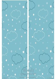 Resim Renkli Bulut Desenli Baskılı Çocuk Ve Bebek Odası Fon Perdesi 2 Kanat - Prd-14 Çok Renkli 