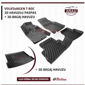Resim Rizline Volkswagen T-Roc 3D Havuzlu Paspas ve Üst Bagaj Havuzu 