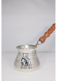 Resim El İşlemeli Bakır Cezve 
