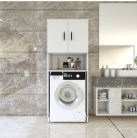Resim Esmopa Mobilya Çok Amaçlı Banyo Çamaşır Makinası Dolabı Beyaz 