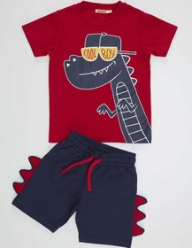 Resim Denokids Cool Dino Erkek Çocuk Şort Takım Çok Renkli 