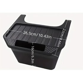 Resim Xuweiwei Tesla Model Y İçin Siyah Tpu Gövde Organizatörü Katlanabilir Kapaklı Arka Koltuk Depolama Kutusu 