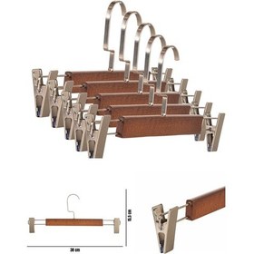 Resim Pantolon Etek Askısı Ahşap Lamine Ceviz A Kalite Mandallı Askı 10 Adet Diğer 