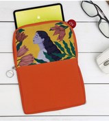 Resim Bk Gift Gift Woman Art Tasarımlı Taşınabilir Koruyucu Tablet Kılıfı & Organizer Çanta - Turuncu-1 