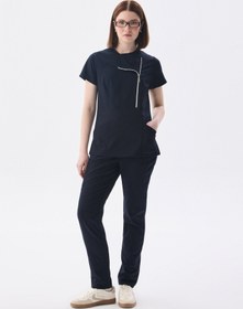 Resim Bayi | K I E V | Lacivert Lüks Likralı Hemşire Üniforması - 3XL 
