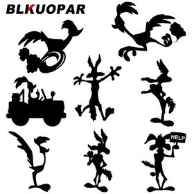 Resim Siyah E-15 Cm-wile Coyote Siluet Araba Çıkartmaları Kalıp Kesim Su Geçirmez Cam Kaykay Karikatür Hayvanlar Komik Grafik 