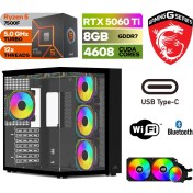 Resim MSI Gaming Pc Ddr5 – Rtx 5060Tİ 8gb – Ryzen 5 7500F – 32GB – 64GB Ddr5 Ram – 1 Tb M.2 SSD – Windows 11 Pro – Sıvı Sogutmalı Masaüstü Bilgisayar 