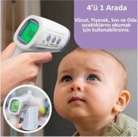 Resim Dijital Temassız Ateş Ölçer Termometre Tabanca Model Hafızalı Pilli Bebek Çocuk Kedi Köpek Ortam Nesne Yemek Havuz 