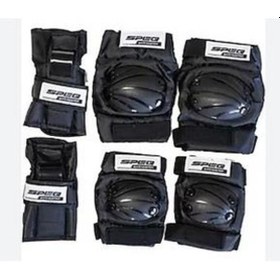 Resim Yetişkin Koruma Seti 3 Lü Ellik - Dirseklik - Dizlik Siyah Siyah 
