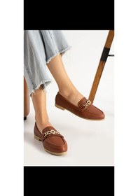 Resim Sarı Tokalı Loafer Ayakkabı Taba 
