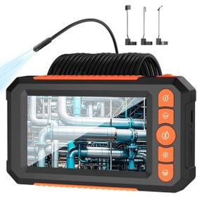 Resim AteşTech 1080P HD Ekranlı Çift Kameralı Endoskop Kamera | 20m Su Geçirmez, LED Işıklı 