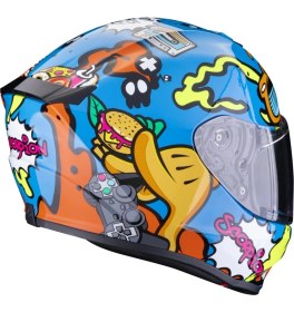 Resim Scorpion Exo-Jnr Air Fun Kapalı Çocuk Motosiklet Kaskı Mavioranj 