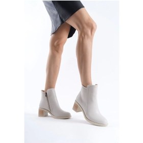 Resim Larıssa Fermuarlı Ortopedik Taban Topuklukadın Bot Kt - Krem Krem 