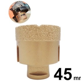 Resim Mermer Granit Panç M14 Fayans Beton Karot 45mm Sarı Elmas Delme u 