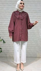 Resim Miss Hece Bebe Yaka Gömlek 7577 - Bordo / S 