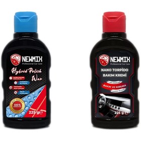 Resim Newmix 225gr Hybrid Polish Wax+225gr Nano Torpido Bakım Kremi 