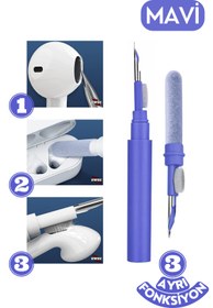 Resim EWEC Bluetooth ve Kablosuz Kulaklık Temizleme Kalemi Aparatı, 3'ü 1 Arada Temizleme Kalemi Kiti 