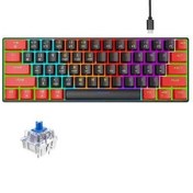 Resim Dancemonkey Mekanik Klavye 61 Tuşlu Oyun Klavyesi - Mavi Anahtarlar, Dayanıklı Kom Kırmızı-siyah 
