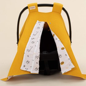 Resim Puset Örtüsü - Çift Taraflı - Hardal Petek - Zürafa 