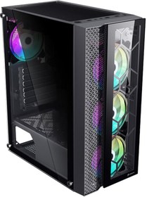 Resim Gamebooster GB-F3105B USB 3.0 Mesh 6 RGB Fan Mid Tower Bilgisayar Kasası Siyah 