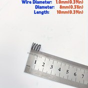 Resim Ev Onarımları ve Kendin Yap Projeleri İçin Çeşitli Set - 10 Parça, Bahar Çeliği Sıkıştırma Yayları, 1.0mm Tel Çapı, 8mm Dış Çap, Uzunluklar 10mm, 30mm, 100mm 
