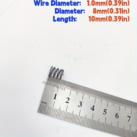 Resim Ev Onarımları ve Kendin Yap Projeleri İçin Çeşitli Set - 10 Parça, Bahar Çeliği Sıkıştırma Yayları, 1.0mm Tel Çapı, 8mm Dış Çap, Uzunluklar 10mm, 30mm, 100mm 