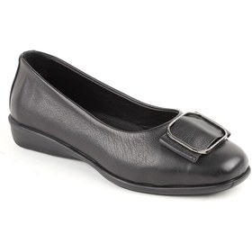 Resim Libero L076.3101 Hakiki Deri Tokalı Esnek Kauçuk Taban Kadın Loafer Casual Ayakkabı 