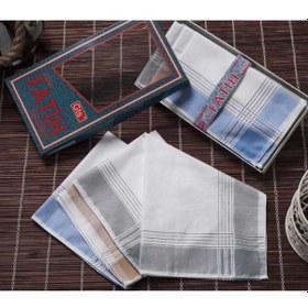 Resim Fatih Kutulu 40x40 Cm Düzine 12 Adet Kumaş Mendil Fm 01 Beyaz 