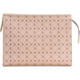 Resim Kadın Bej Bahels Monogram Portföy Clutch Çanta 