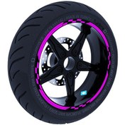 Resim Moto GP Yarış Bayraklı Gül Pembesi Jant Şeridi Sticker Çınar Extreme 