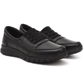 Resim GÖNDERİ(R) Kadın Siyah Dolgu Taban Hakiki Deri Ayakkabı 