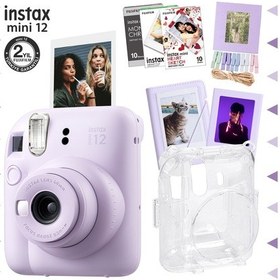 Resim Fujifilm Instax Mini 12 Fotoğraf Makinesi + 30'lu Film + Albüm + Mandal + Çerçeve + Kılıf Mega 3 Lila 