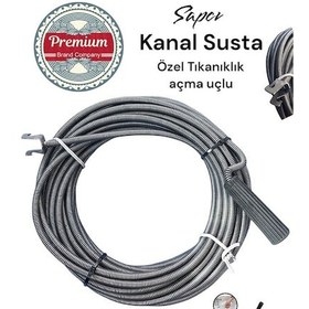 Resim Premium 15 Metre Tıkanıklık Açma Klozet Gider Açıcı Boru Temizleme Özel Uçlu Spiral Kanal Susta 