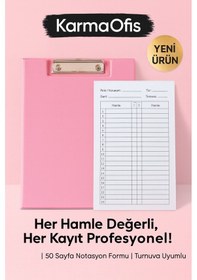 Resim Satranç Notasyonlu Sekreterlik Seti 17x24 Cm 50 Sayfa Hamle Kayıt Formu Pembe 