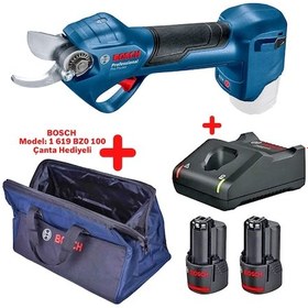 Resim Bosch Pro Pruner 12 V 2 Ah Çift Akülü Dal Budama Makası + Bosch Taşıma Çantası 