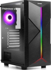 Resim X-FORCE 500W 80+, 3x Fan, ARGB LED Şeritli USB3.0 Full Akrilik Kasa Dark