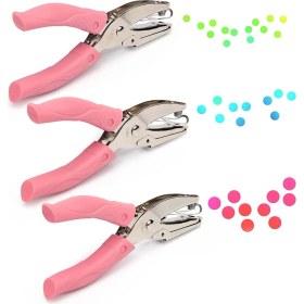 Resim VintageVo 3 Adet El Delikli Kağıt Kağıt Yumruk El Tipi Metal Tek Delikli Kağıt Zımba Dıy El Zincir Deliği Daire Şeklinde (Yurt Dışından) 