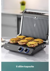 Resim Homend Grilliant 1342h 3 In 1 Inox Gövde Çift Taraflı Xl Döküm Plaka Tost Ve Izgara Makinesi 