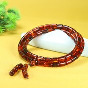 Resim Bohem tarzı doğal kan amber boncuklu bilezik, elyaf askılı - Vintage ilhamlı, el yapımı, erkekler için mükemmel, rahat aksesuar|Vintage ilhamlı bilezik|Elastik bilezik 