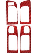 Resim 4 Adet / Takım Toyota Tundra 2014-2018 İçin Karbon Fiber Araba Kapısı İç Kolu Dekoratif Etiket, Sol Sürücü Kırmızı 1 Adet 