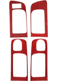 Resim 4 Adet / Takım Toyota Tundra 2014-2018 İçin Karbon Fiber Araba Kapısı İç Kolu Dekoratif Etiket, Sol Sürücü Kırmızı 1 Adet 