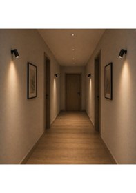 Resim GU10 Duylu Siyah Aplik Spot - 3000K Günışığı 4,5W Ampul Dahil, Ayarlanabilir Başlık, Modern Tavan ve Duvar Aydınlatma Armatürü 
