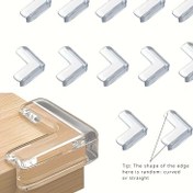 Resim 12 adet Şeffaf Güvenlik Köşe Koruyucuları - Masa, Mobilya ve Cam Dolaplar için Yüksek Yapışkan Jel - PVC-Free, Donanım Koruma, Rastgele Kavisli veya Düz Kenarlar, Mobilya Güvenlik | Şeffaf Koruyucular | PVC-free Malzeme, Mobilya Köşe Koruyucuları 