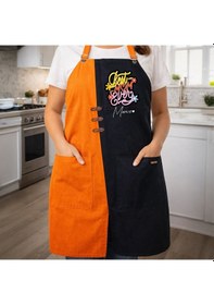 Resim Bk Gift Kişiye Özel Anneler Günü Tasarımlı Turuncu & Siyah Mutfak Önlüğü -7, Aşçı Ve Şef Önlüğü, Ev Hediyesi Kobitmeyencom36643 Bk Gift Renkli 