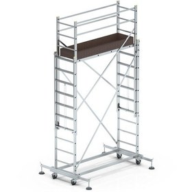 Resim Mht- Sky Master İki Parçalı Alüminyum İskele Merdiven 2x3 