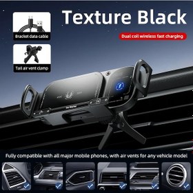 Resim Vkemall Büyük Ekranlı Araç Telefonu Tutucu Kablosuz Hızlı Şarj Tutucu Huawei Ve Samsung Katlanır Ekranlarla Uyumludur Black Siyah 