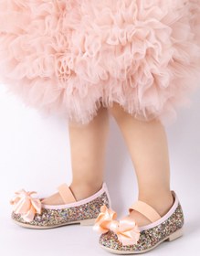 Resim Le Mabelle Yavruağzı Fiyonklu Simli Kız Çocuk Ayakkabı 